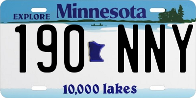 MN license plate 190NNY