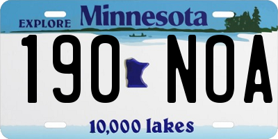 MN license plate 190NOA