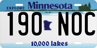 MN license plate 190NOC
