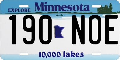 MN license plate 190NOE