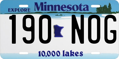 MN license plate 190NOG