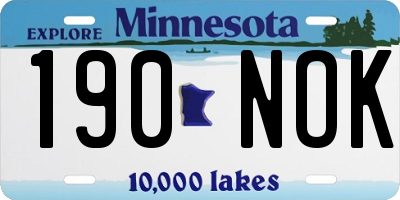 MN license plate 190NOK