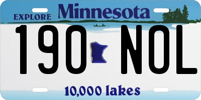 MN license plate 190NOL