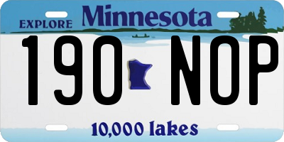 MN license plate 190NOP
