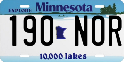 MN license plate 190NOR