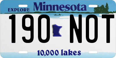 MN license plate 190NOT