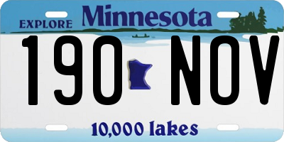 MN license plate 190NOV