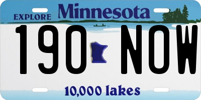 MN license plate 190NOW