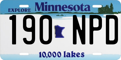 MN license plate 190NPD
