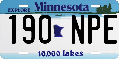MN license plate 190NPE
