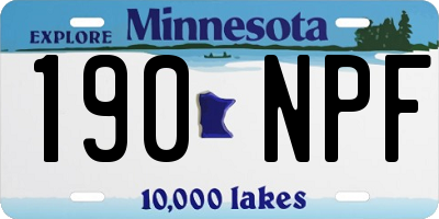 MN license plate 190NPF