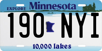 MN license plate 190NYI