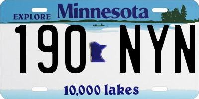 MN license plate 190NYN