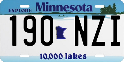 MN license plate 190NZI