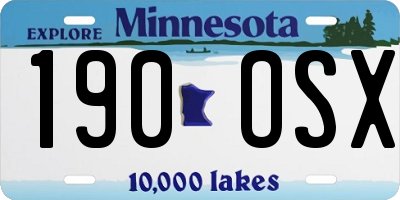 MN license plate 190OSX
