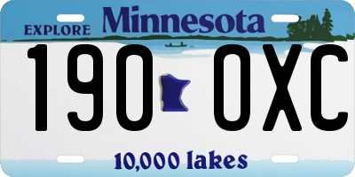MN license plate 190OXC