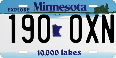MN license plate 190OXN