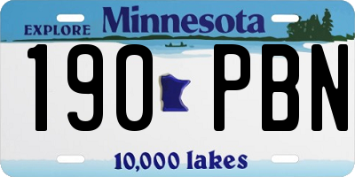 MN license plate 190PBN