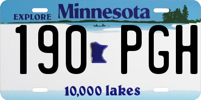 MN license plate 190PGH