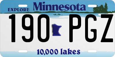 MN license plate 190PGZ