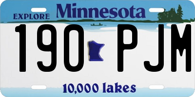 MN license plate 190PJM