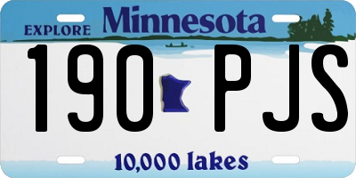 MN license plate 190PJS