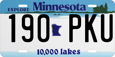 MN license plate 190PKU