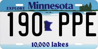 MN license plate 190PPE