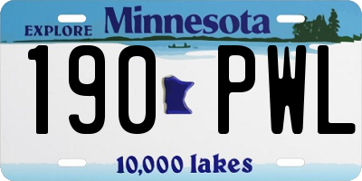 MN license plate 190PWL