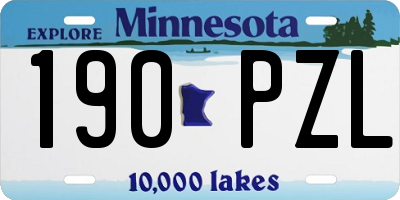 MN license plate 190PZL