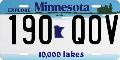 MN license plate 190QOV