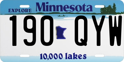 MN license plate 190QYW