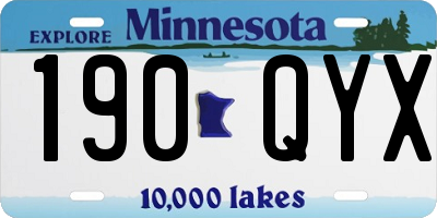 MN license plate 190QYX