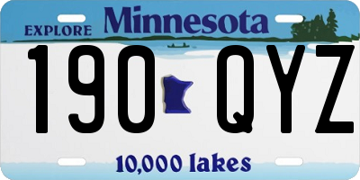 MN license plate 190QYZ