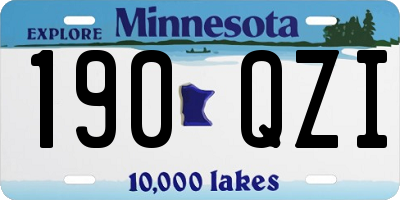 MN license plate 190QZI