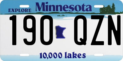 MN license plate 190QZN