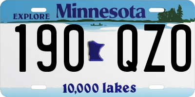 MN license plate 190QZO