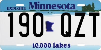 MN license plate 190QZT