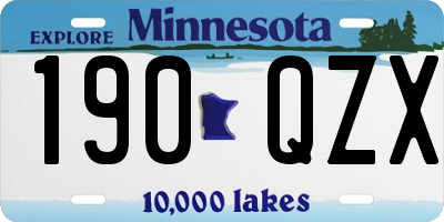 MN license plate 190QZX