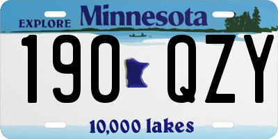 MN license plate 190QZY