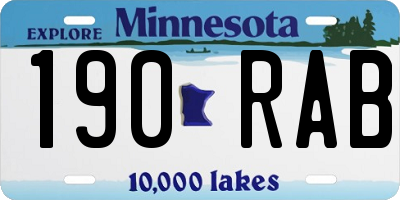 MN license plate 190RAB