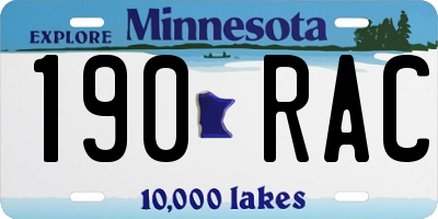 MN license plate 190RAC