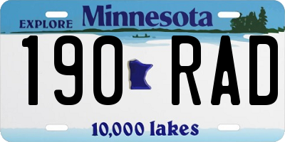 MN license plate 190RAD