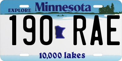 MN license plate 190RAE
