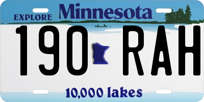 MN license plate 190RAH