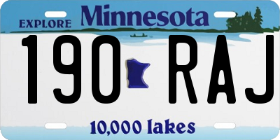 MN license plate 190RAJ