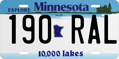MN license plate 190RAL