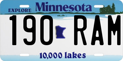 MN license plate 190RAM