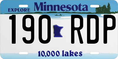 MN license plate 190RDP