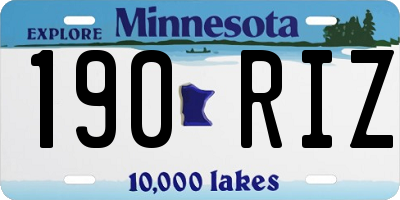 MN license plate 190RIZ